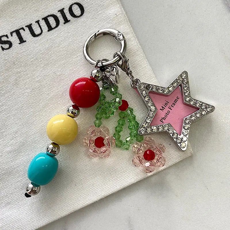 Playful Beaded Charm Keychain Bowlift