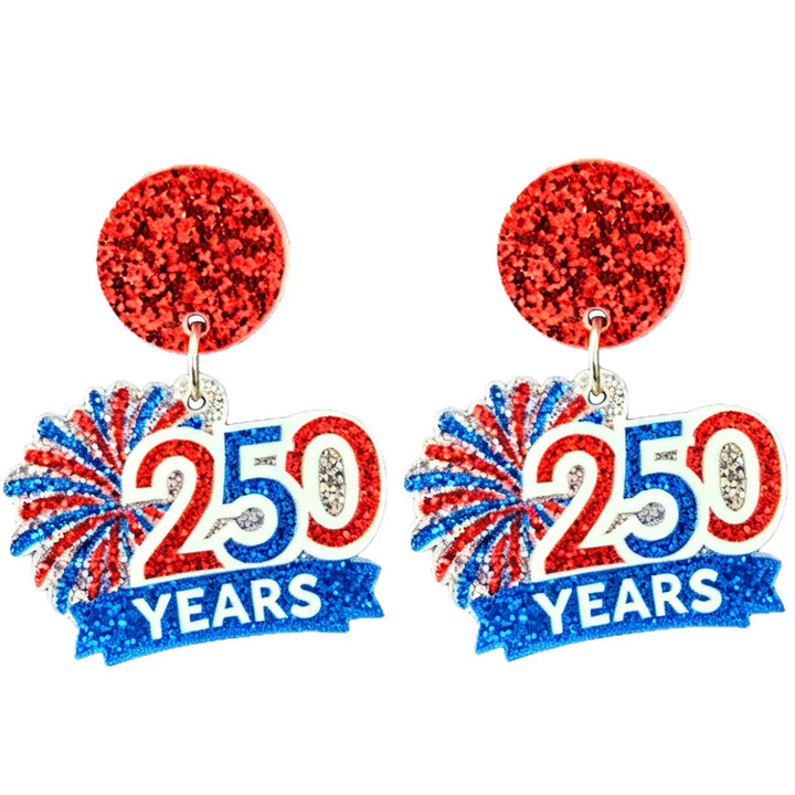 Ladies nan glittering bow earrings with stud closure and star stripe motif Bowlift