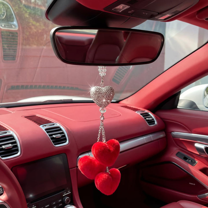 Heart-Shaped Car Rearview Mirror Charm Bowlift