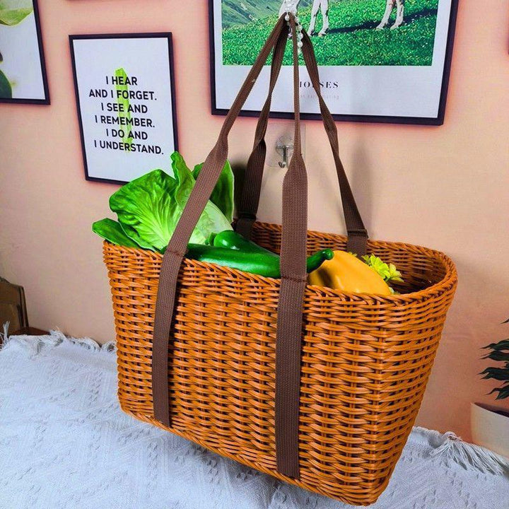 Spacious Woven Grocery Tote Bowlift