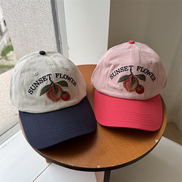 Women's Embroidered Fruit-Themed Baseball Cap Bowlift