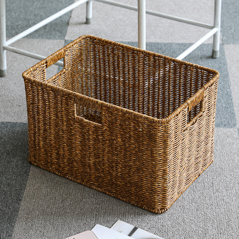 Handcrafted Rectangular Wicker Storage Bin Bowlift