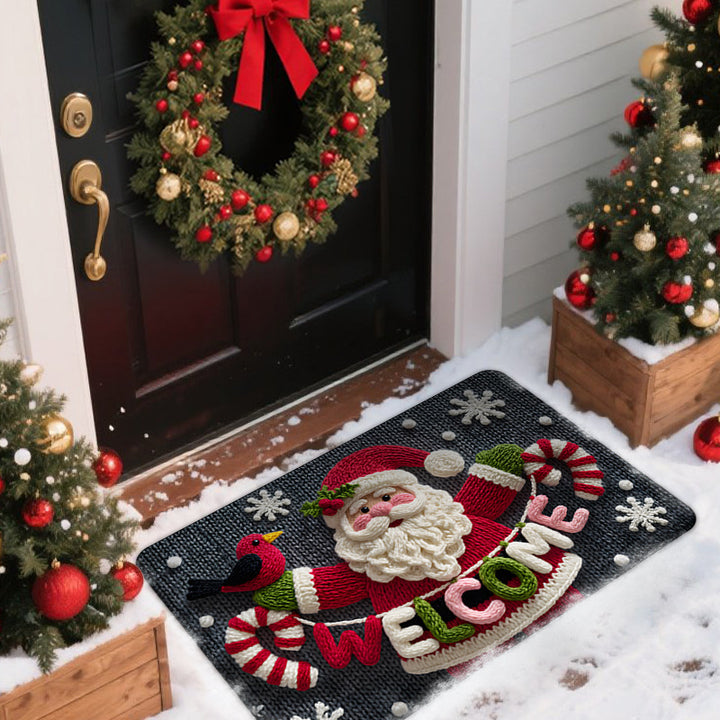 Festive Indoor Outdoor Welcome Mat Bowlift