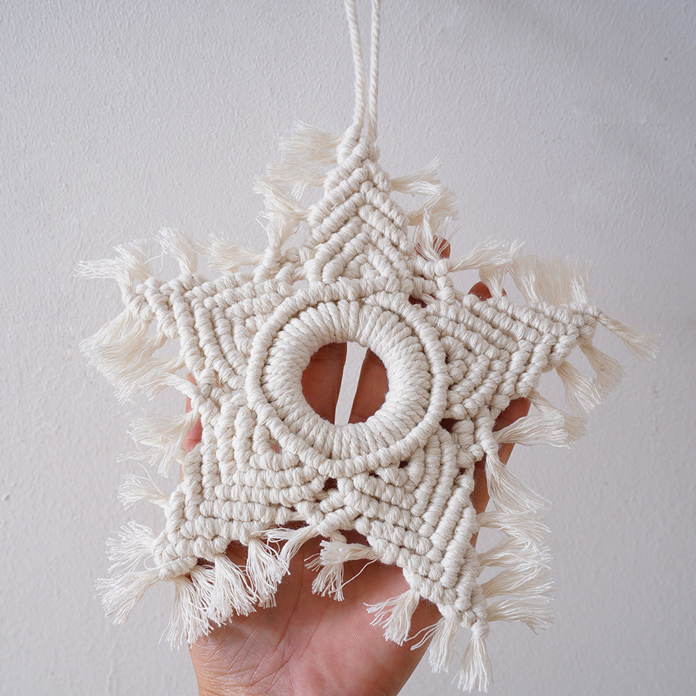 Macrame Star-Shaped Wall Hanging Decor Bowlift