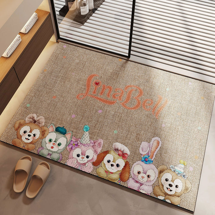 Playful Cartoon Animal Doormat