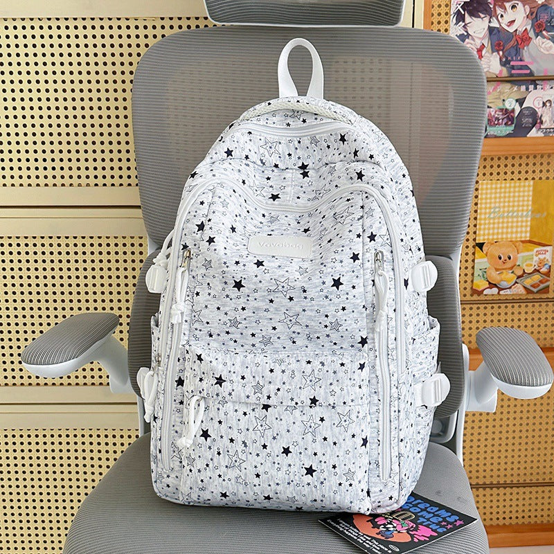 Lightweight Star-Patterned Backpack Bowlift