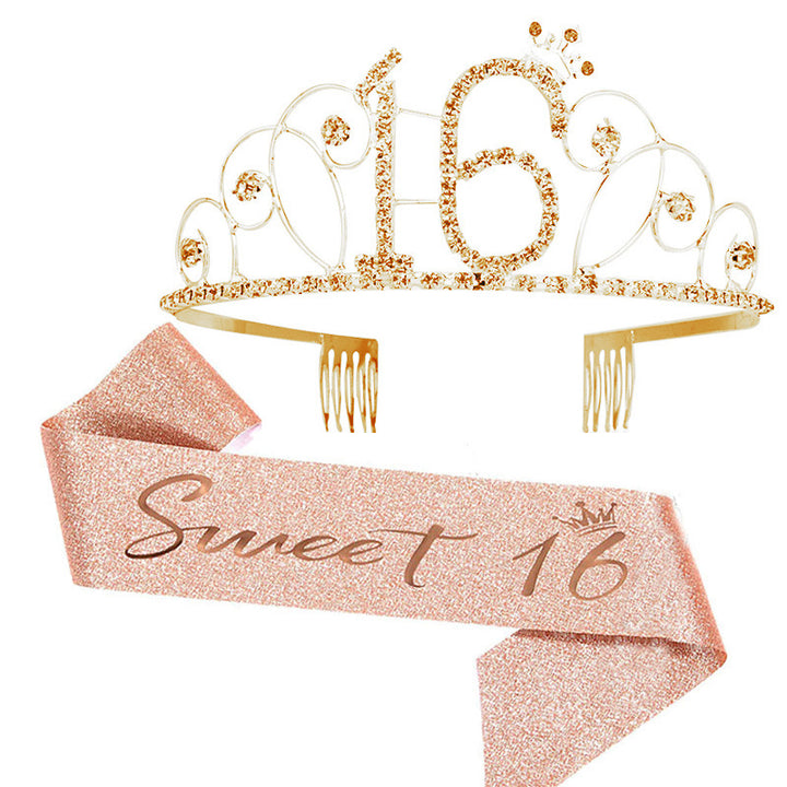 Ladies Glittering Tiara with Festive "50 & Fabulous" Design Bowlift