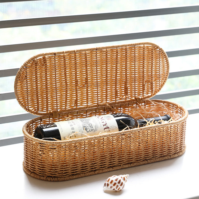 Oval Handmade Wicker Storage Basket Bowlift