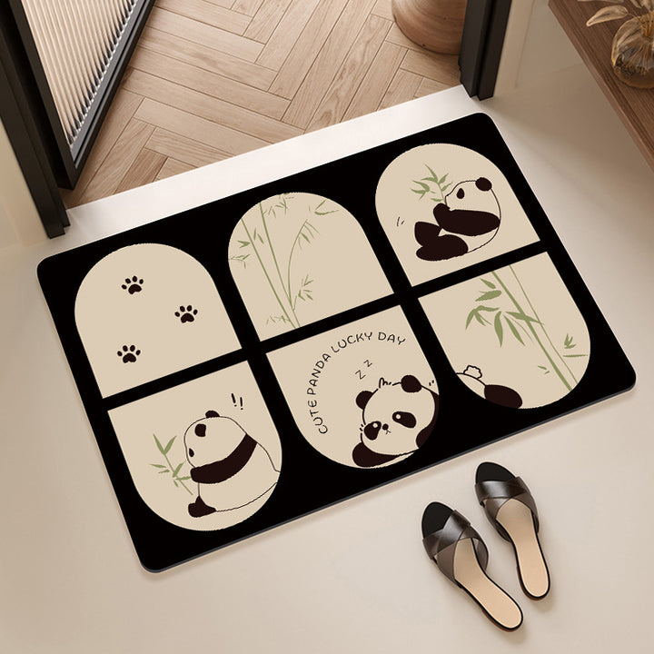 Decorative Floral Print Bath Mat Bowlift