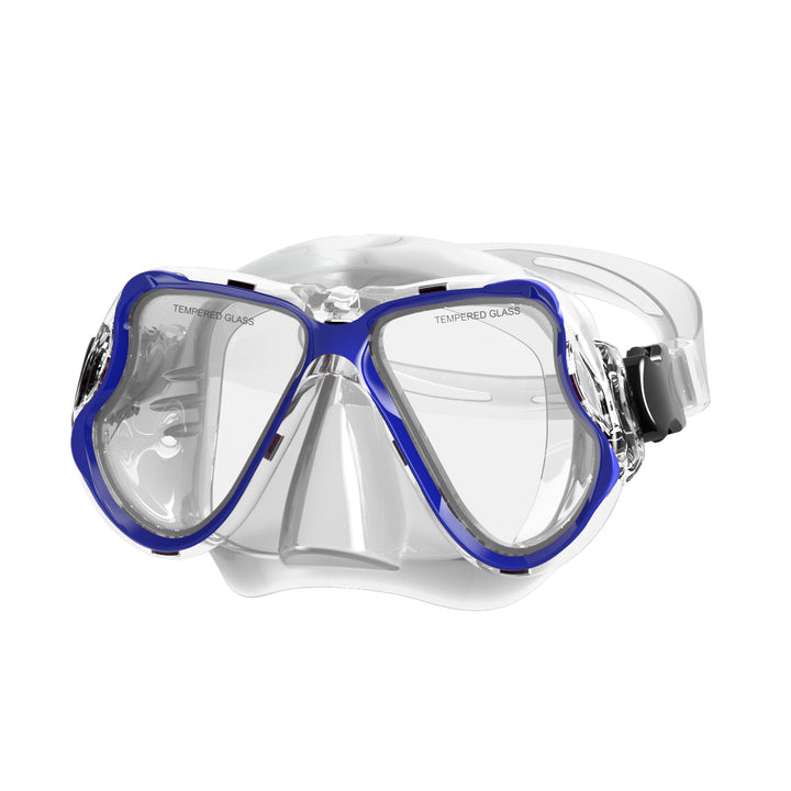 Diving mask with wide field of vision and impact-resistant design Bowlift