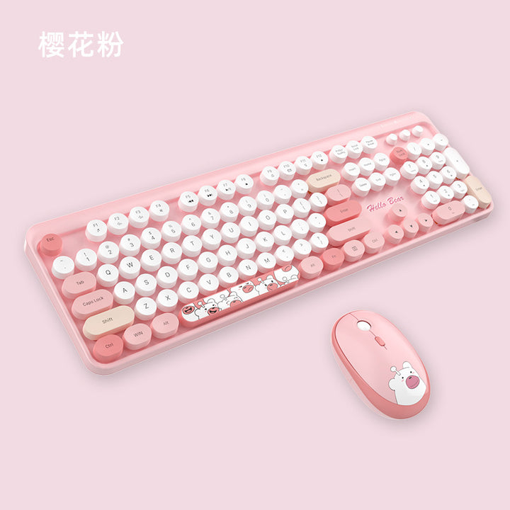 Cute Themed Wireless Keyboard and Mouse Set Bowlift