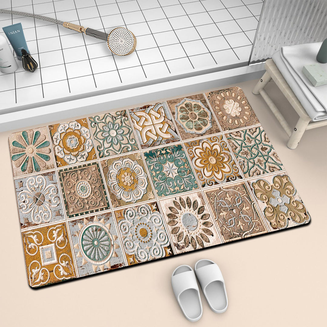 Artistic Mosaic Bath Mat Bowlift