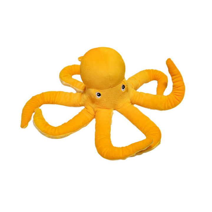 Soft-Octopus Floor Cuddle Pillow with Curled Tentacles and Weighted Huggable Core Bowlift