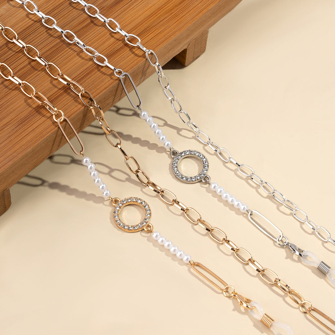 Glamorous Pearl-Embellished Eyewear Chain Bowlift
