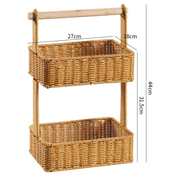Tiered Woven Storage Basket Bowlift