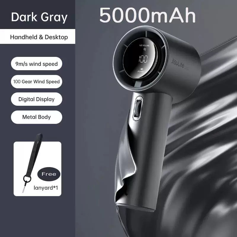 Unisex One Size Rechargeable Cordless Portable Hair Dryer with Digital Display, Multi-Speed Wind Control and Travel Lanyard Bowlift