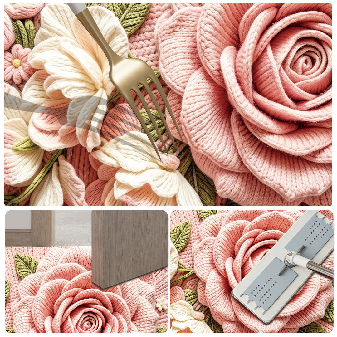 Floral Design Bathroom Mat Bowlift