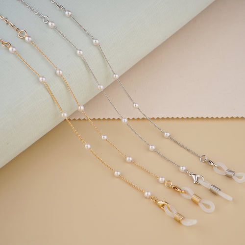 Elegant Pearl-Accented Eyewear Chain Bowlift