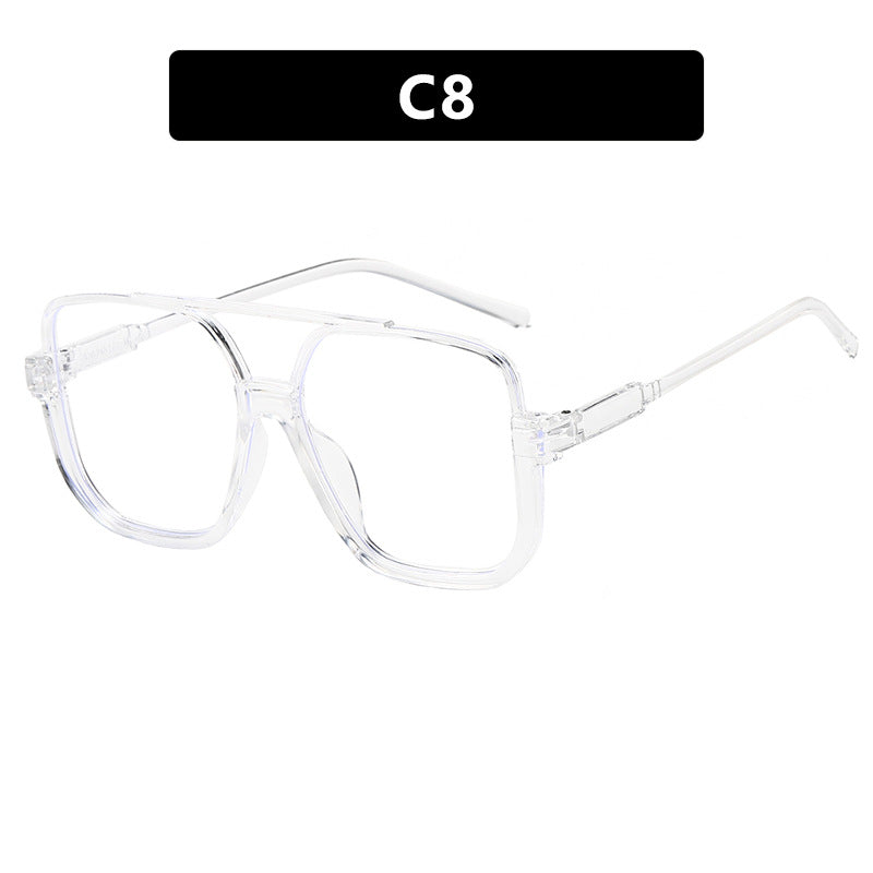 Women's square sunglasses with transparent frame and green tinted lenses Bowlift