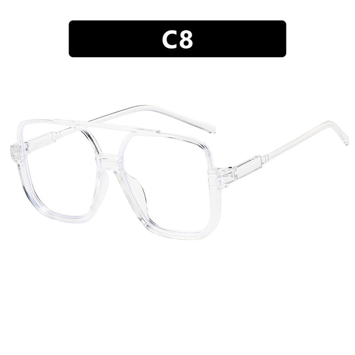 Women's square sunglasses with transparent frame and green tinted lenses Bowlift