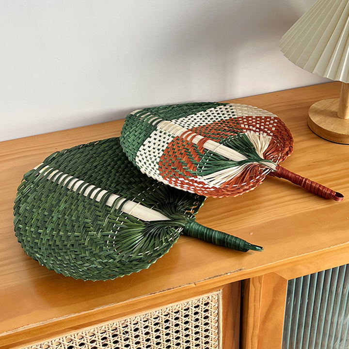Women Hand-woven Fan made of natural material Bowlift