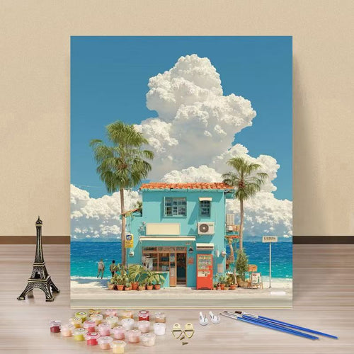 Coastal Themed DIY Paint by Numbers Canvas Art Bowlift