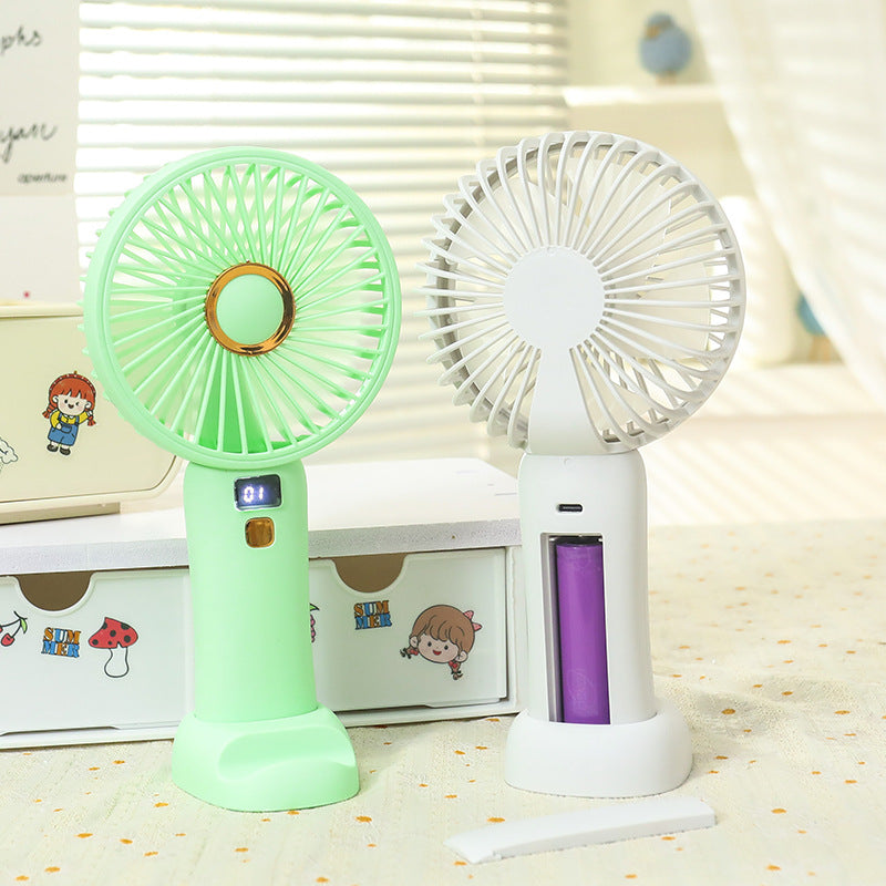 Women Portable Mini Table Fan with LED Display Bowlift