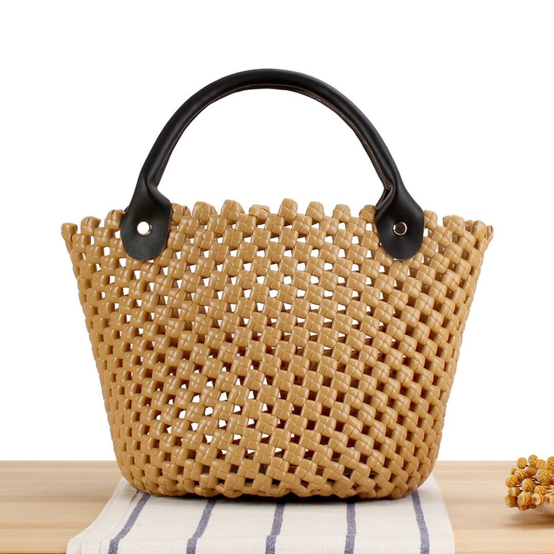 Basket bag with high-quality artificial leather handle Bowlift