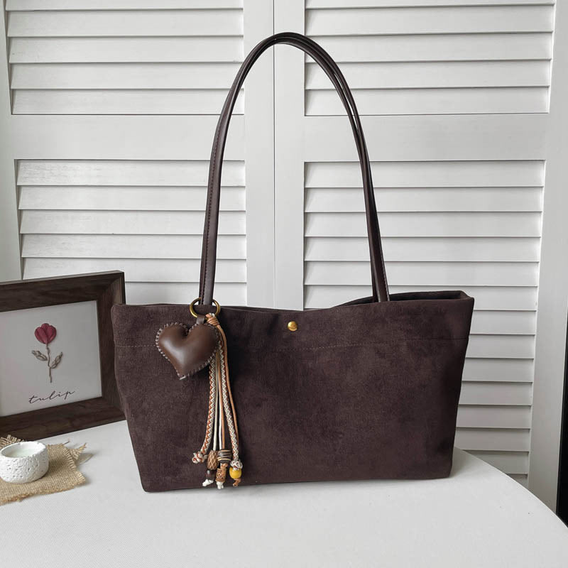 Suede Shoulder Tote Bag Bowlift