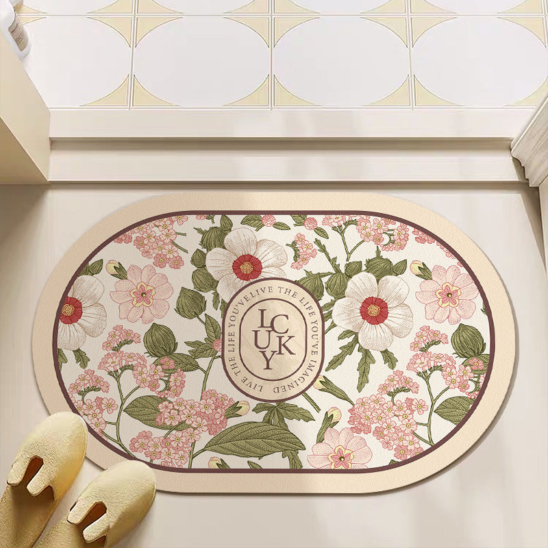 Artistic Floral Bath Mat