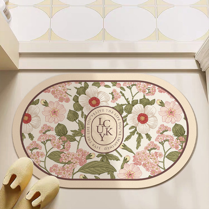Artistic Floral Bath Mat