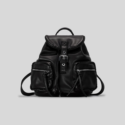Multi-Pocket Leather Backpack