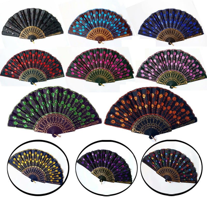 Women's high-quality lace fan with artistic floral motifs Bowlift