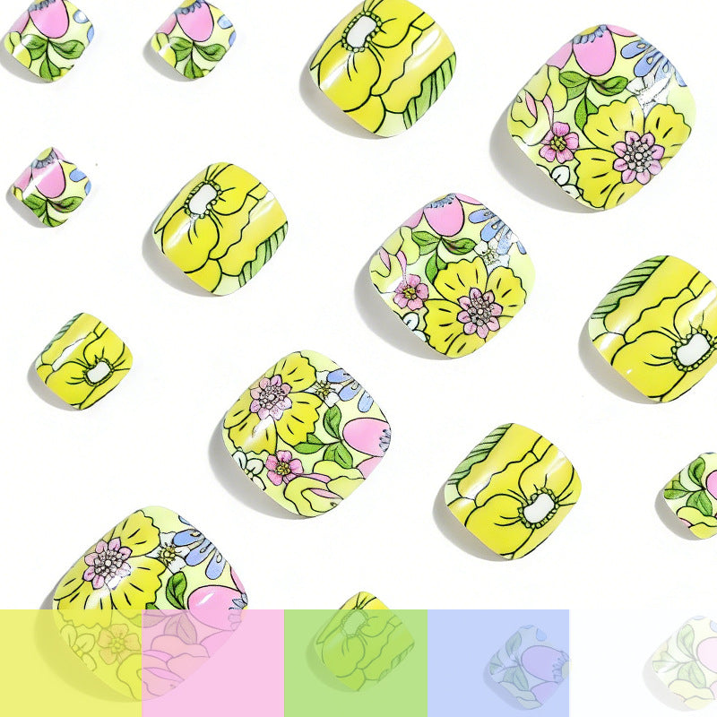 Floral Pedicure Nail Art Bowlift