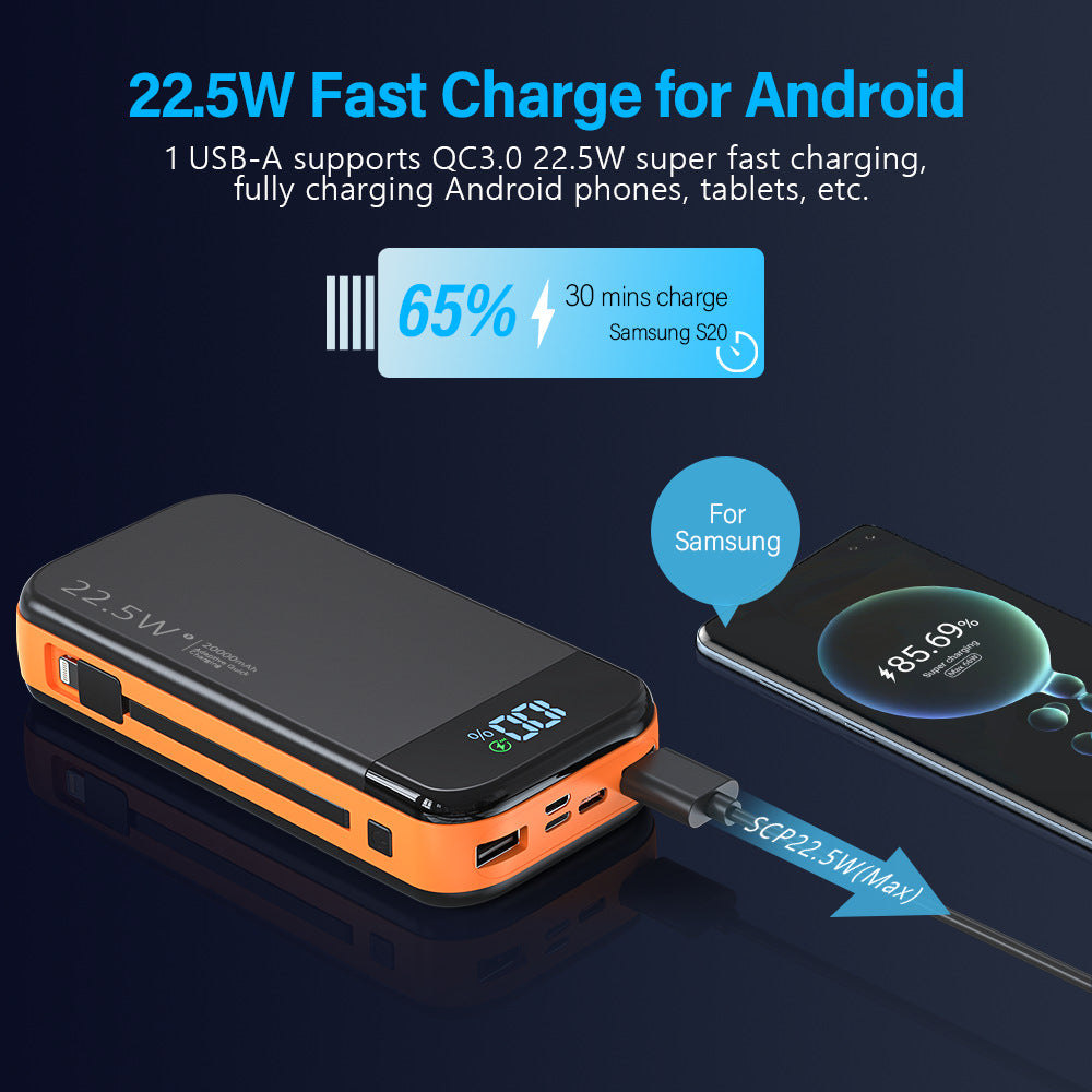 Powerbank with Integrated Digital Charging Display and Multiple Fast Charging Function Bowlift