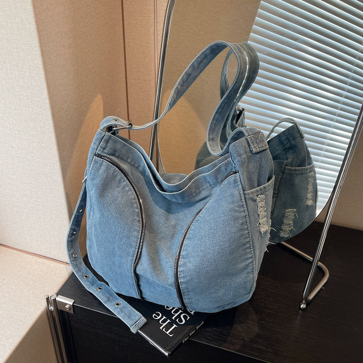 Fashionable Denim Shoulder Bag Bowlift