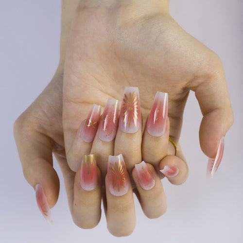 Artificial nails with intricate flower design Bowlift