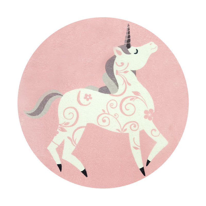 Rabbit-Themed Round Area Rug Bowlift