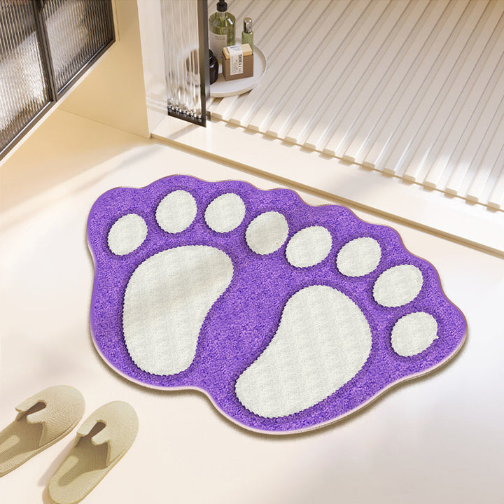Fun Paw Print Bath Mat Bowlift