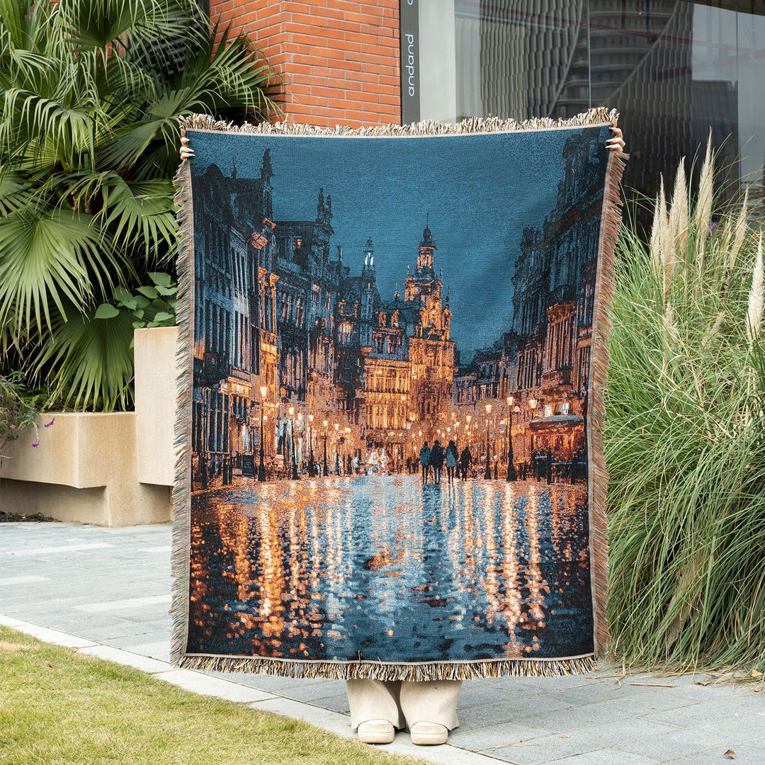 Artistic Cityscape Throw Blanket