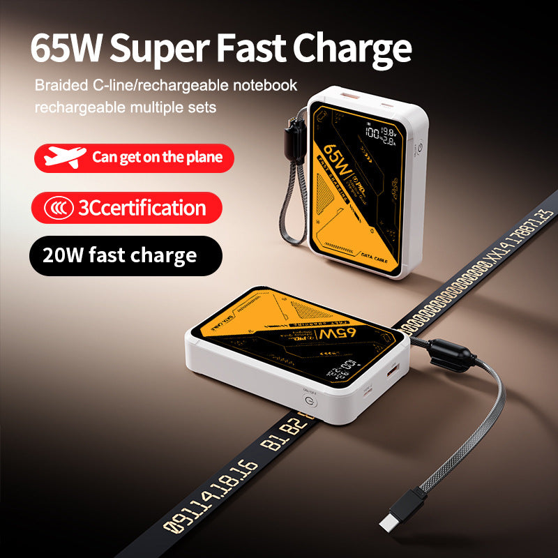 Portable high-performance charger with intelligent USB-C port and digital display Bowlift