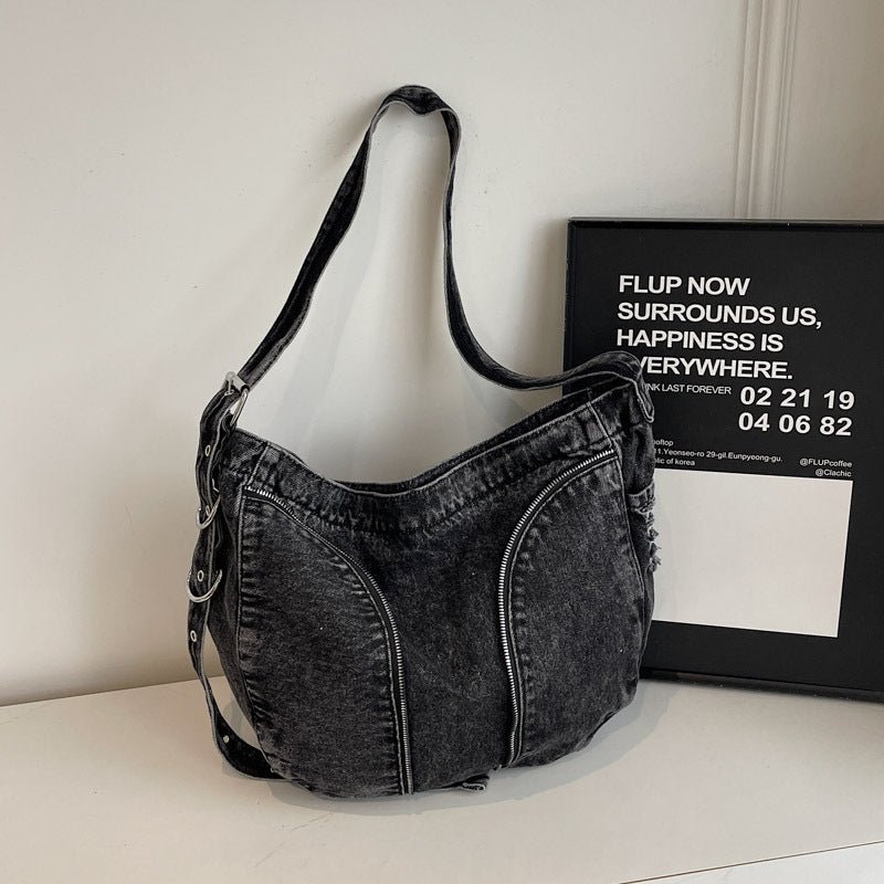 Fashionable Denim Shoulder Bag Bowlift