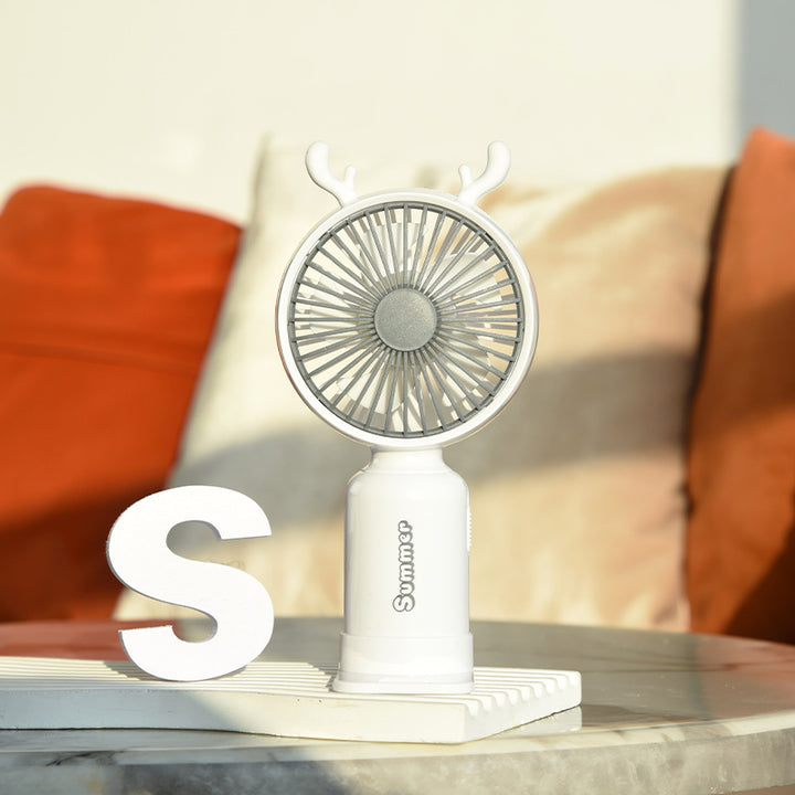 Portable Deer-Themed Handheld Cooling Fan Bowlift