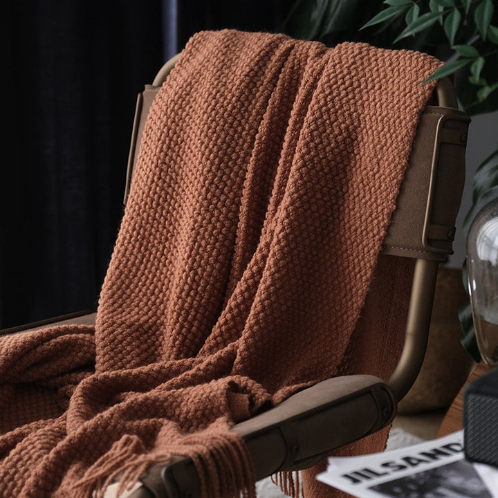 Handwoven Fringe Throw Blanket