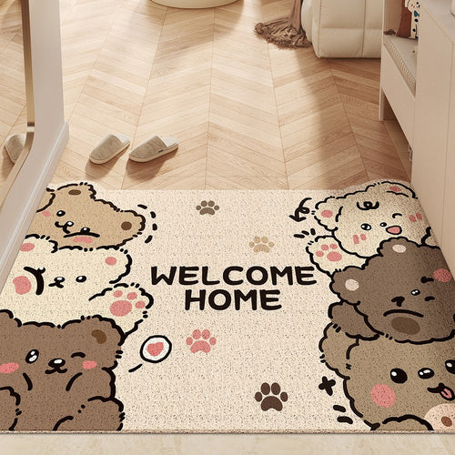 Cute Bear-Themed Welcome Mat
