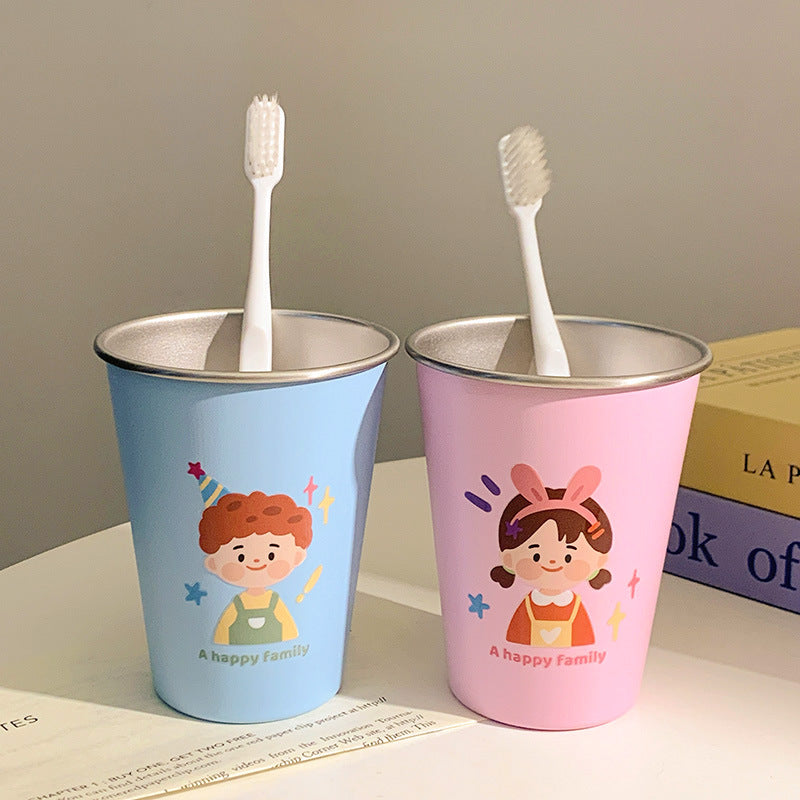 Stainless Steel Drinking Mug with Cheerful Family Motif Bowlift