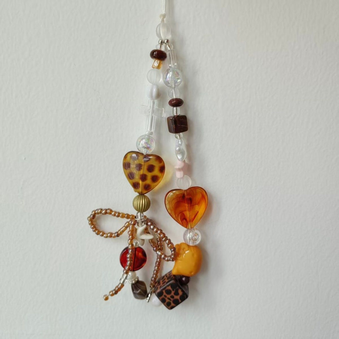 Beaded Heart Charm Necklace Bowlift