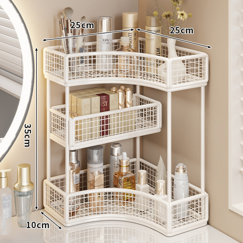 Three Tier Corner Mesh Metal Bathroom Shelf Organizer