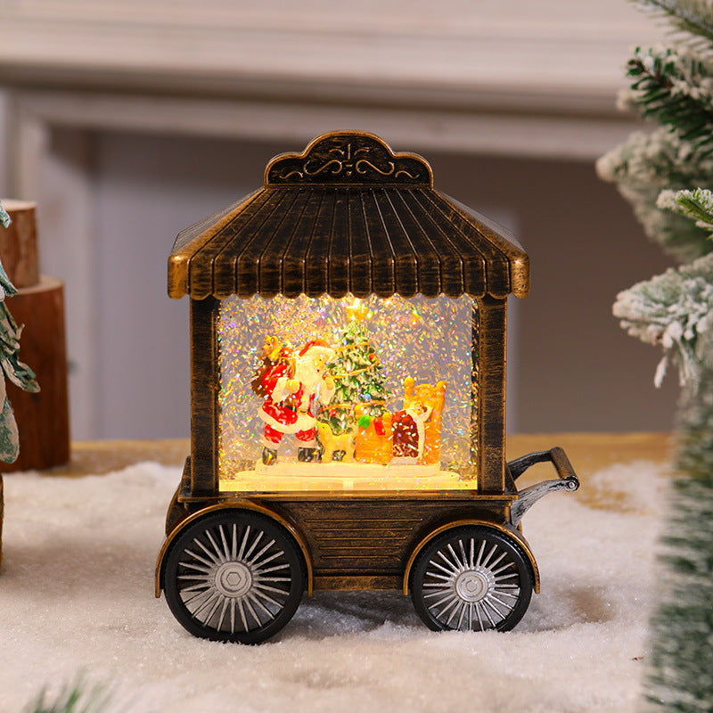 Decorative light lantern with snow globe Bowlift