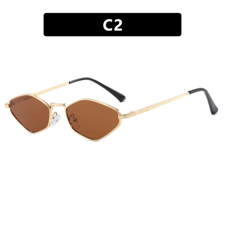 Women's geometric sunglasses with fine metal frame and UV protection Bowlift